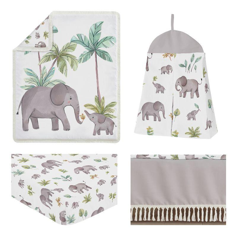 Watercolor Elephants 4 Piece Crib Bedding Set by Sweet Jojo Designs