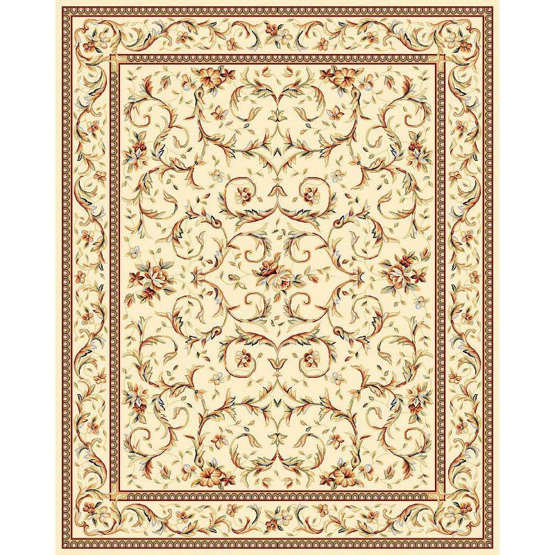 Ivory Floral Tufted Rectangular Area Rug 8' x 11'