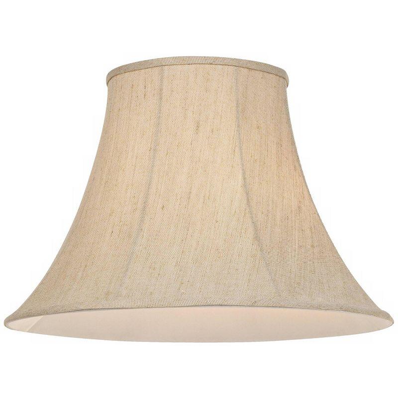 Springcrest Beige Linen Large Bell Lamp Shade 9" Top x 19" Bottom x 12.5" High (Spider) Replacement with Harp and Finial