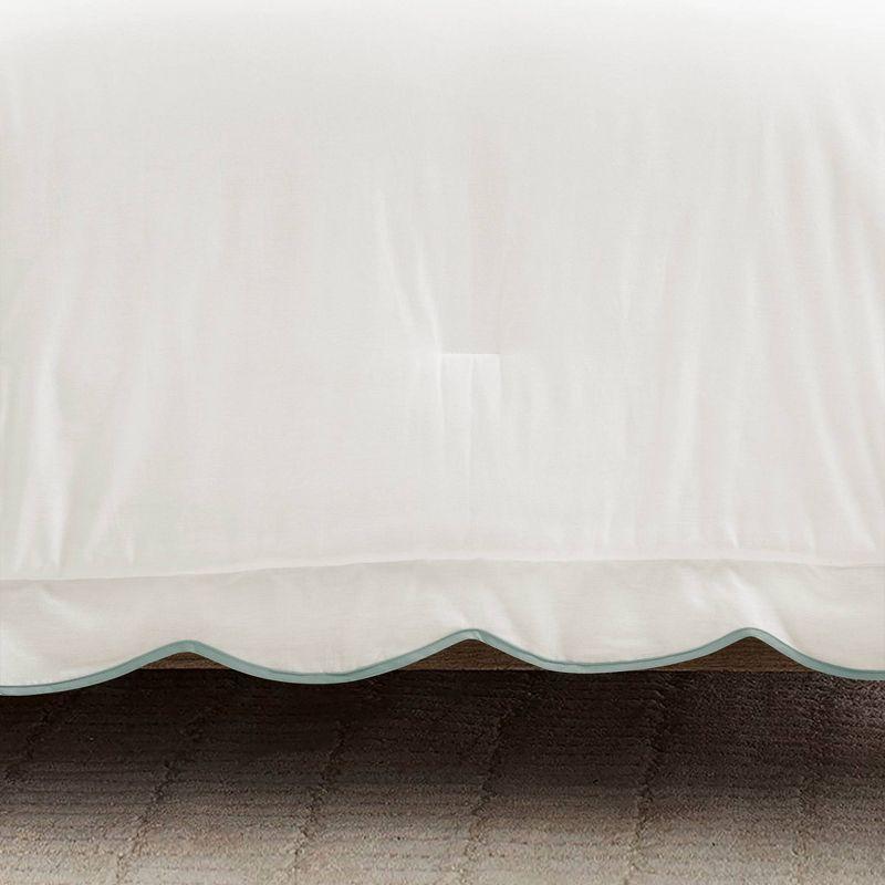 3pc Full/Queen Coastal Chic Scallop Edge Comforter Set Blue - Lush Décor: OEKO-TEX Certified, Cotton & Polyester