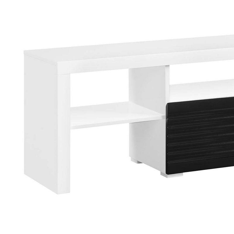 Buck 75" TV Entertainment Centers White and Black High Gloss - Acme Furniture