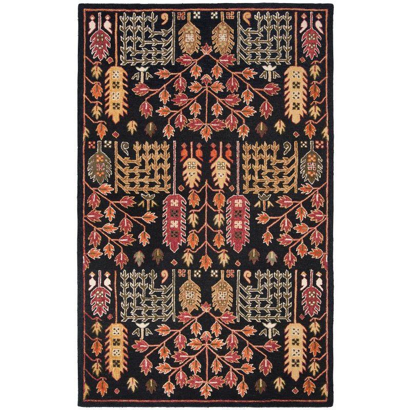 Aspen APN522 Hand Tufted Indoor Area Rug - Black/Red - 6'x9' - Safavieh