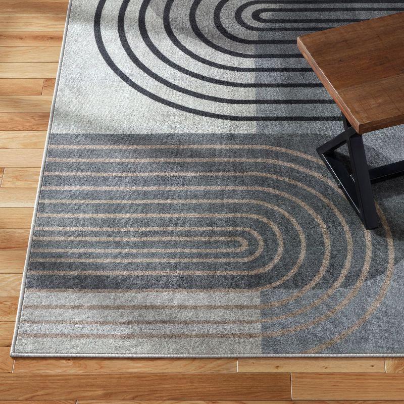 TOWN & COUNTRY EVERYDAY Avani Everwash Non-Slip Backing Area Rug Gray /Blue