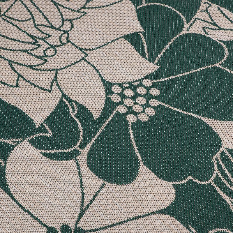 World Rug Gallery Modern Floral Flowers Textured Flat Weave Indoor/Outdoor Area Rug - GREEN 2'x3'