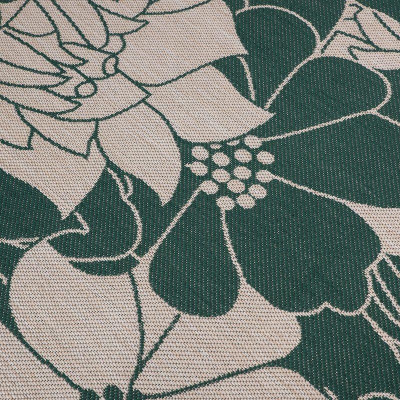 Modern Floral Green Synthetic 2'x3' Indoor/Outdoor Flatweave Rug