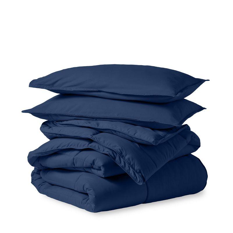 Queen Dark Blue Down Alternative Microfiber Comforter Set