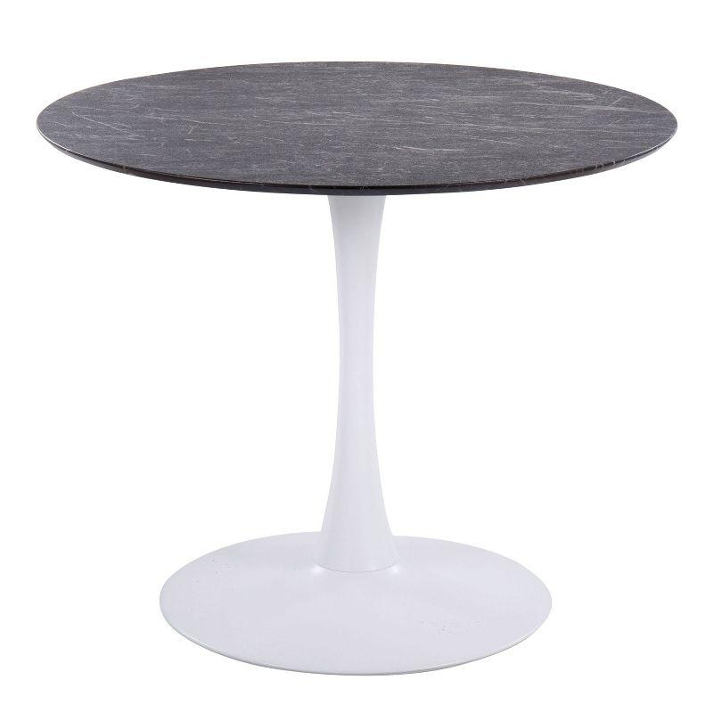 Contemporary 40" Round Wood & Marble Dining Table