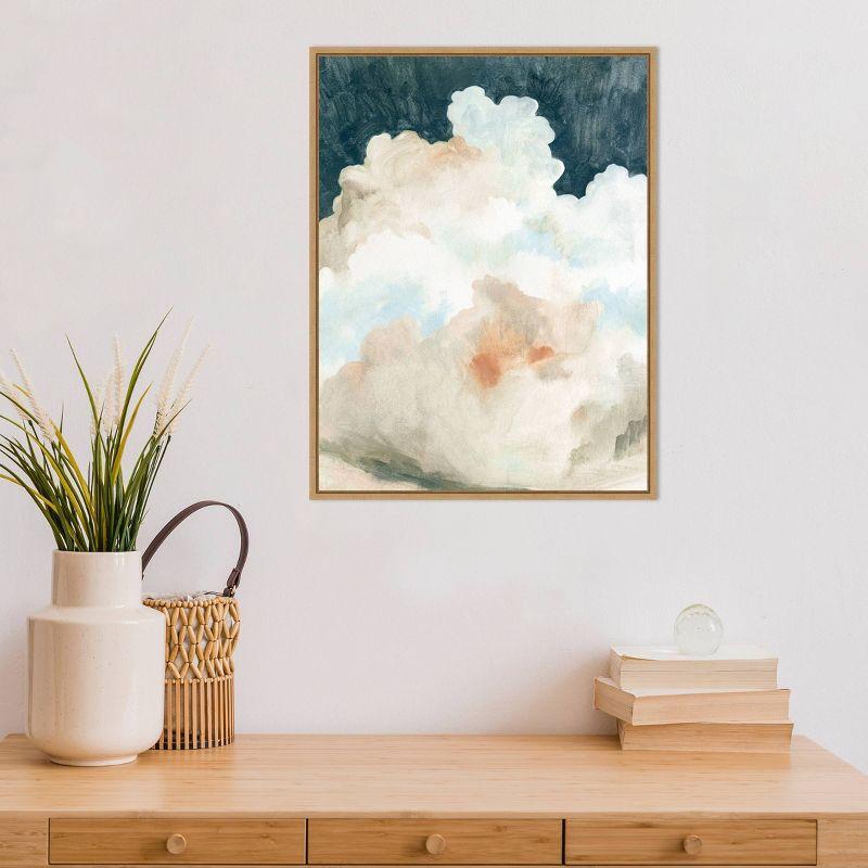 18" x 24" Dark Cumulus Clouds II by Emma Caroline Framed Wall Canvas - Amanti Art: Modern Lithograph, Sawtooth Back Mount