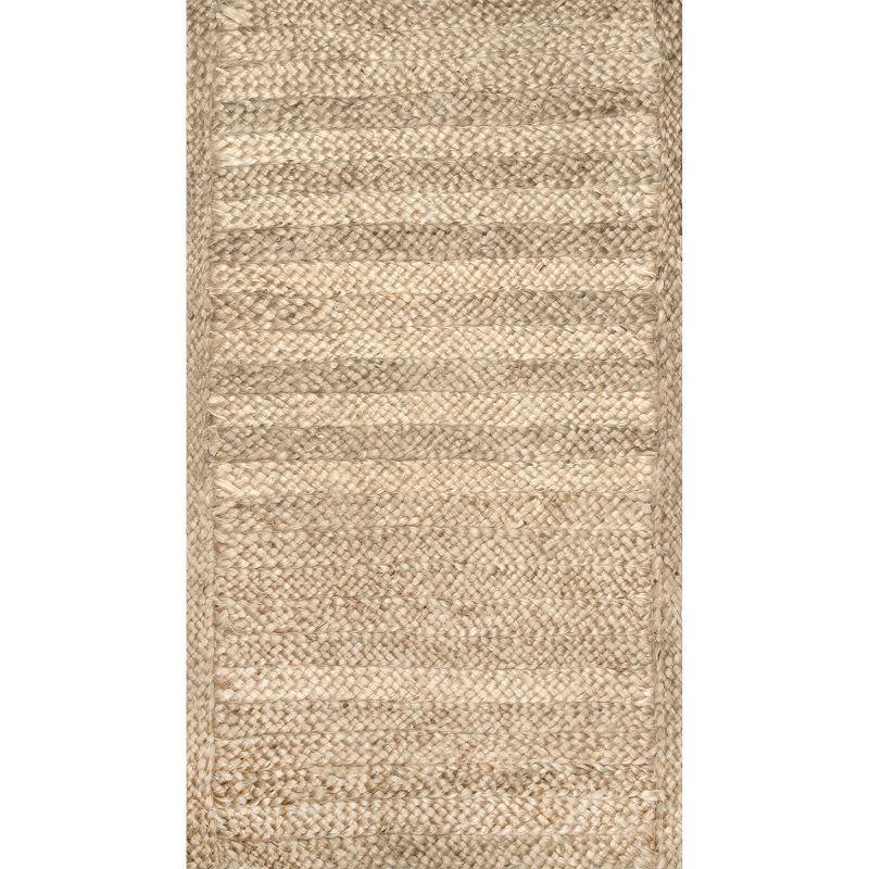 Keilani Natural Stripe Braided Jute 5' x 8' Area Rug