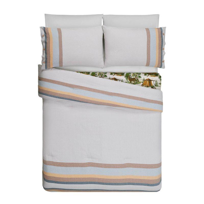 Camp Wandawega Flannel Stripe Reversible Comforter Set