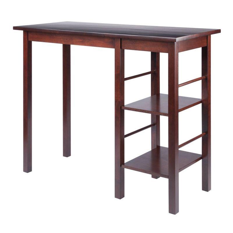 Dining Table Walnut - Winsome: Counter Height, Storage Base, Seats 4, Hardwood