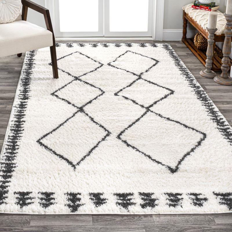 Calvia Moroccan Diamond Shag Area Rug  - JONATHAN Y