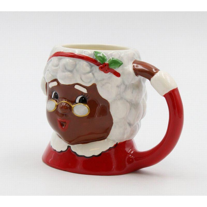 Festive African American Mrs. Claus Ceramic Christmas Mug