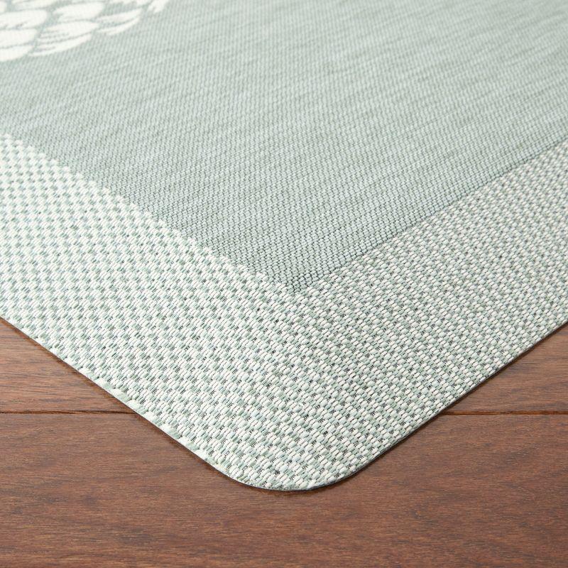 Mint Green Pineapple Anti-Fatigue Kitchen Mat 19.6" x 39"