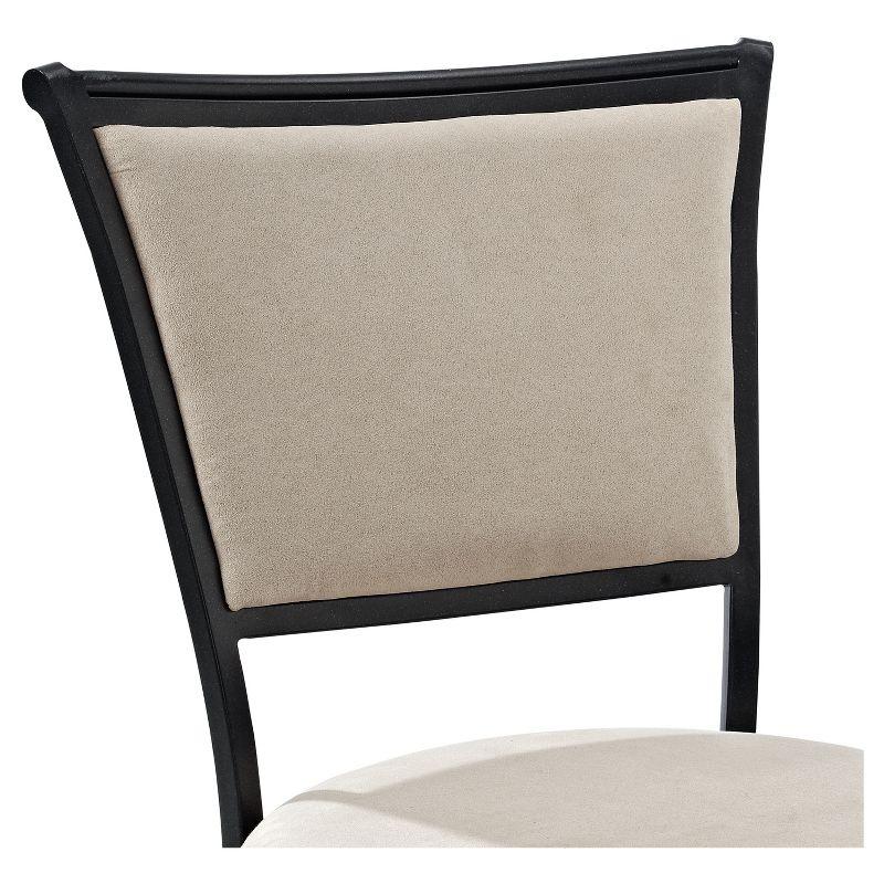 Rachel Swivel Barstool Black with Cushion White - Crosley: Metal Frame, Padded Back, 30" Fixed Height