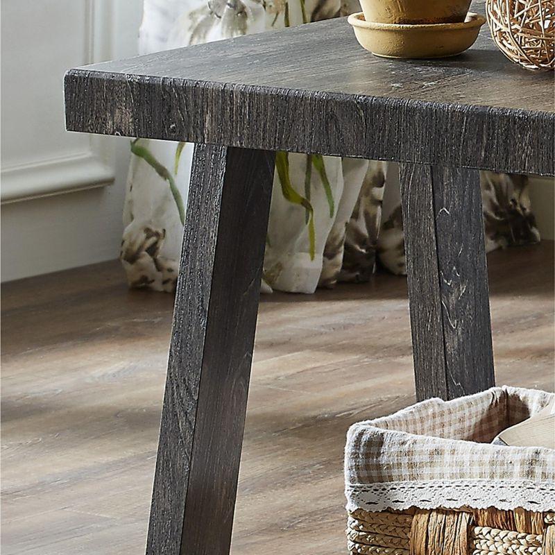 Roundhill Furniture Athens Contemporary Replicated Wood Shelf End Table in Charcoal Finish