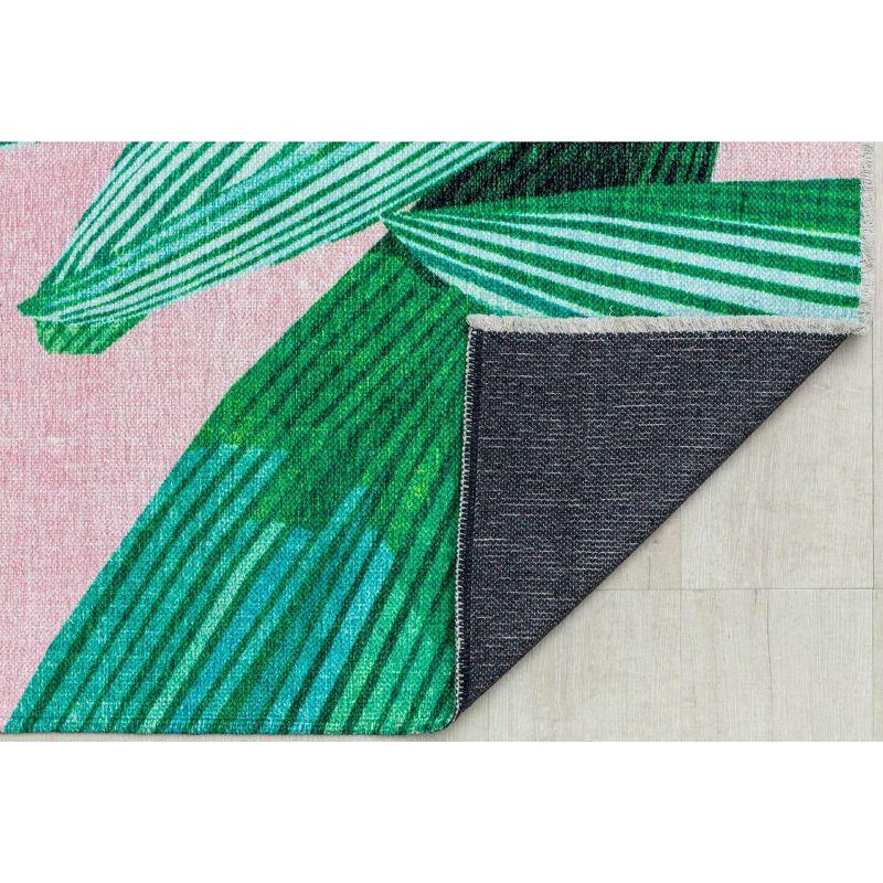 Maisie Modern Pink Palm Area Rug