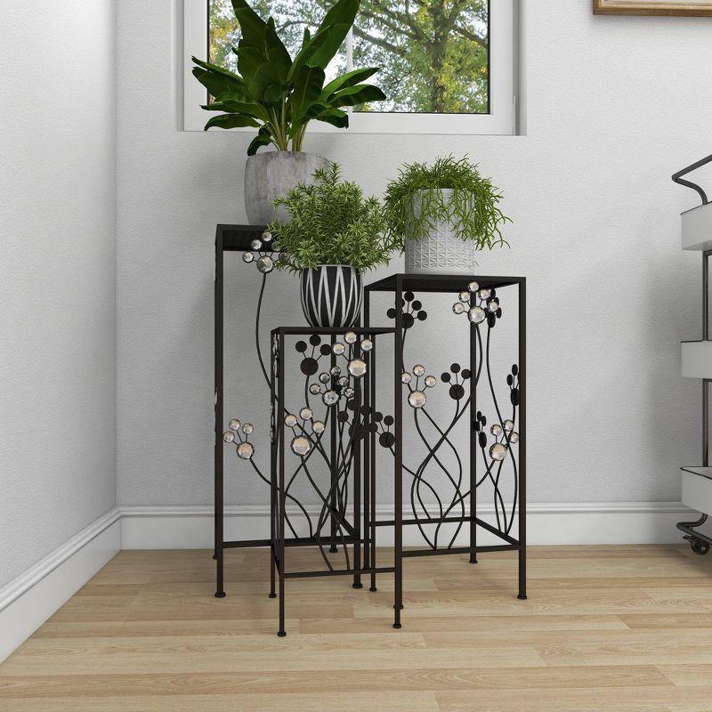 Set of 3 Modern Iron Square Plant Stands - Olivia & May