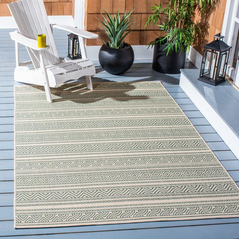 Courtyard CY6866 Power Loomed Indoor/Outdoor Area Rug - Beige/Dark Green - 8'x10' - Safavieh.