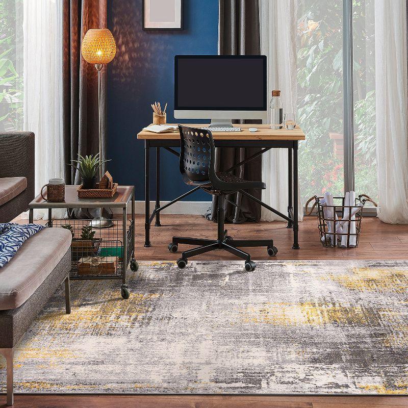 World Rug Gallery Dublin Contemporary Abstract Indoor Area Rug - Yellow 7'10"x10'