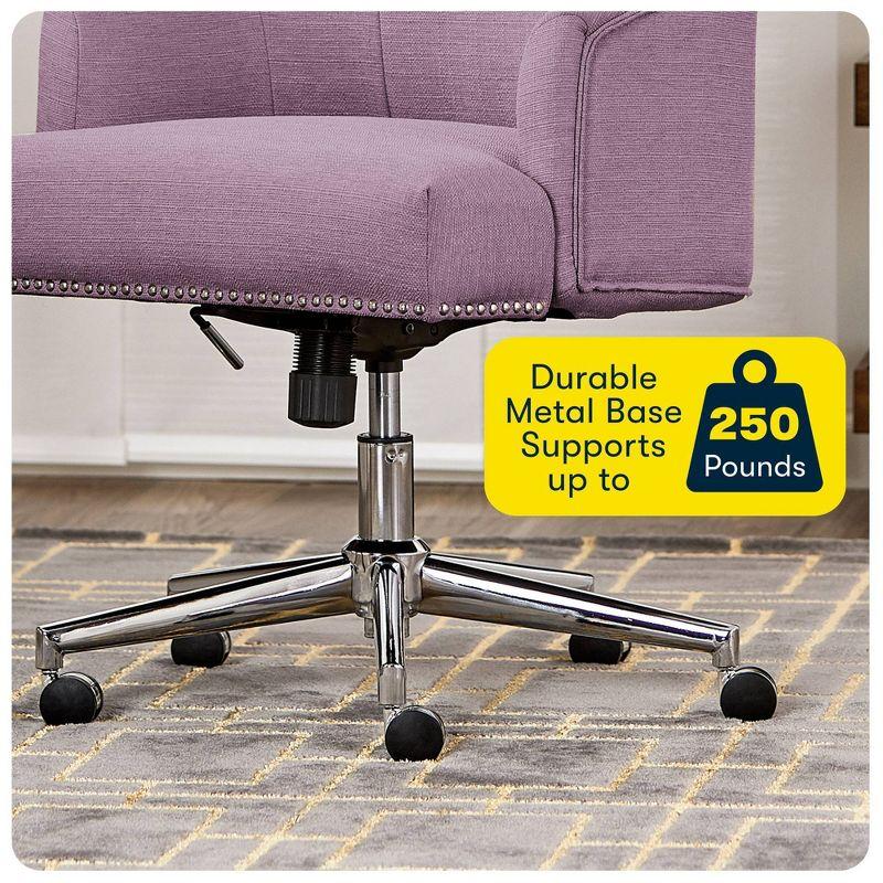Serta Style Leighton Home Office Chair Fresh Lilac : Upholstered, Adjustable, with Fixed Arms & Wood Frame