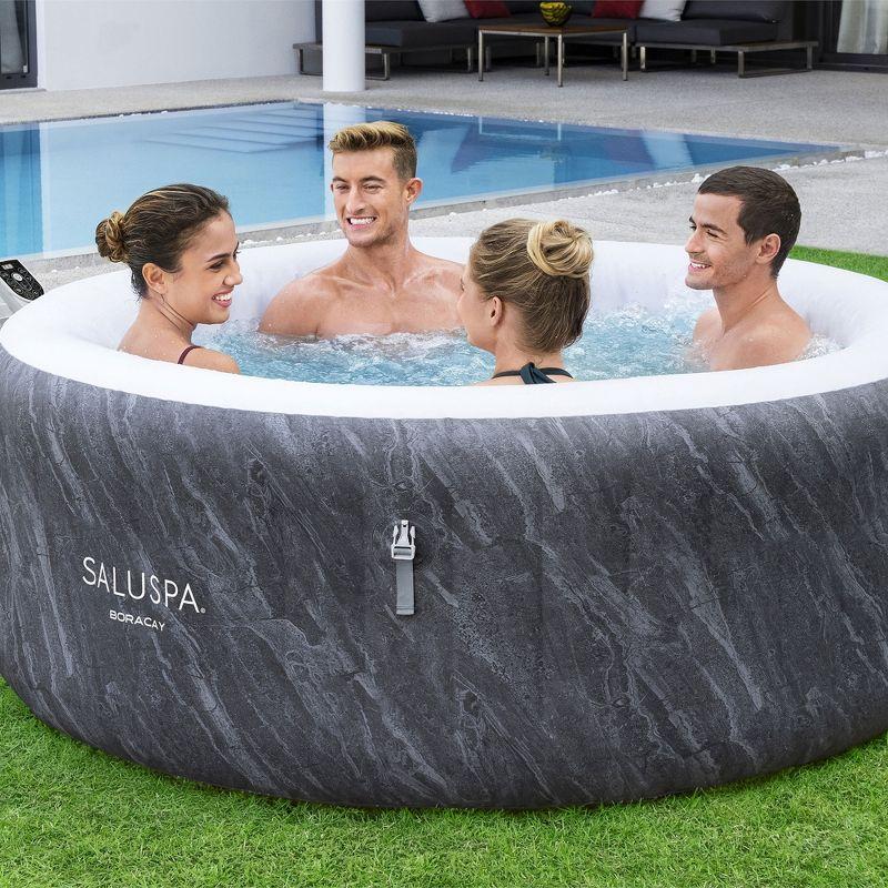 Bestway SaluSpa Fiji AirJet Large Round 2 to 4 Person Inflatable Hot Tub Portable Outdoor Spa with 120 AirJets