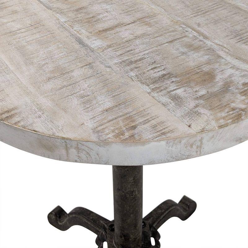 Carolina Living Colton Adjustable Vintage Table Natural Driftwood/Aged Iron: Mango Wood, Iron Frame, 30 Day Warranty