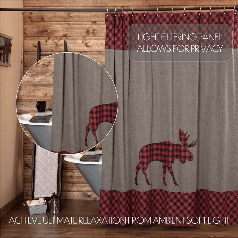 Cumberland Moose Applique Shower Curtain 72x72 VHC Brands