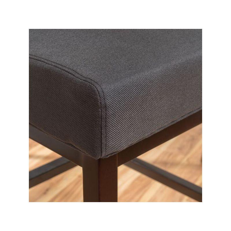 Tracy Swivel Barstool Charcoal - Christopher Knight Home: Upholstered, Wood Legs, 31.25" Height