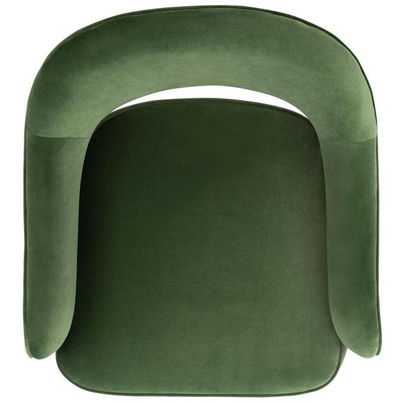 Luxurious Green Velvet Wood Accent Chair with Gold Metal Legs