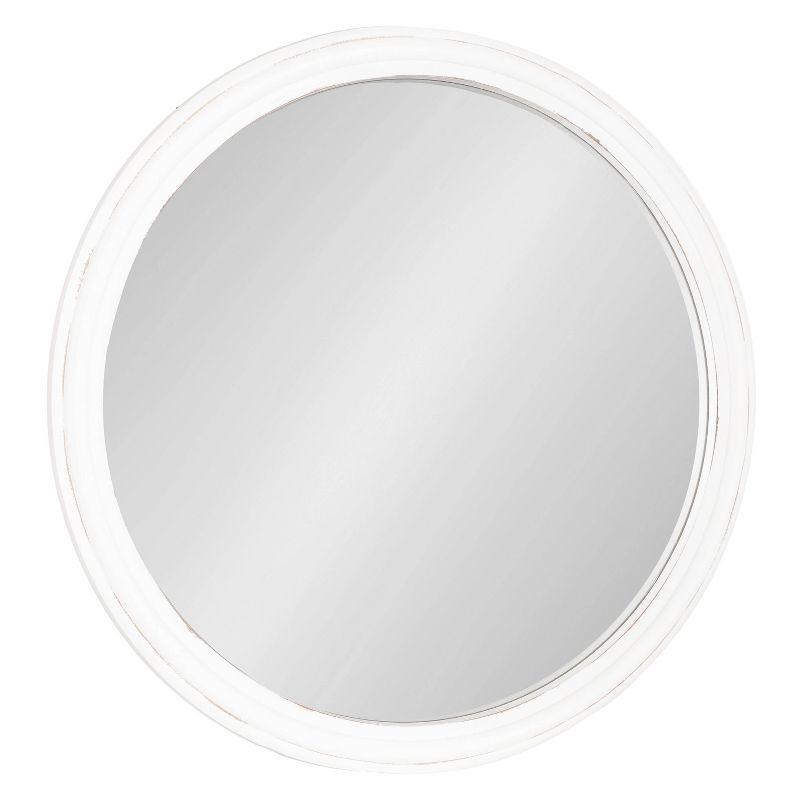 WallBeyond 28" Wood Round Mirror White