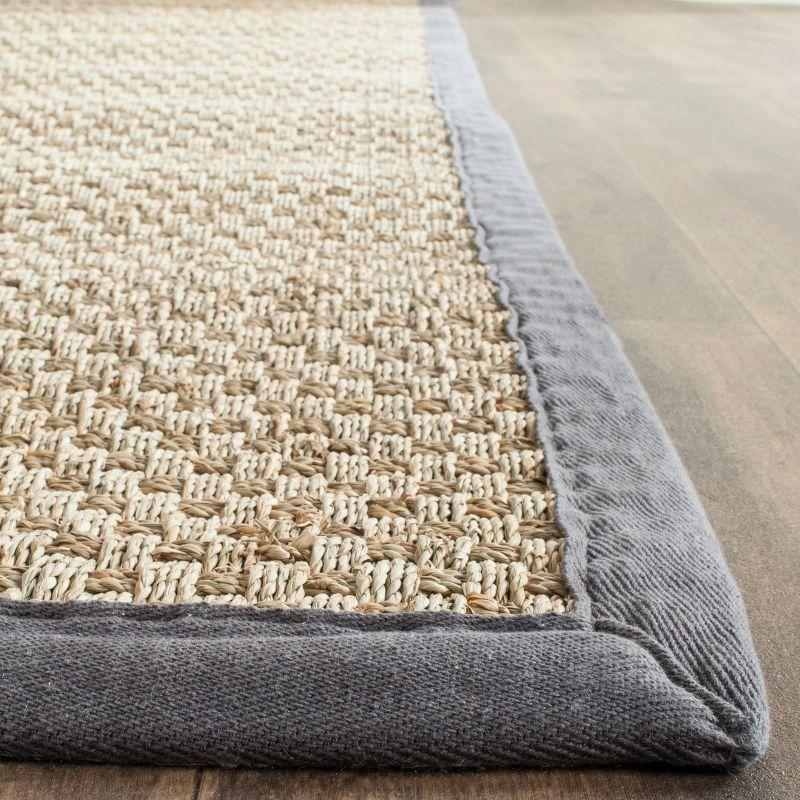 Coastal Charm Hand-Knotted Cotton Rug in Natural & Dark Grey - 5' x 8'