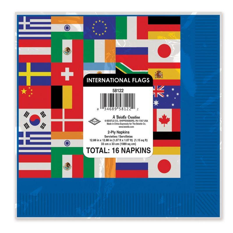 Beistle International Flag Luncheon Napkins