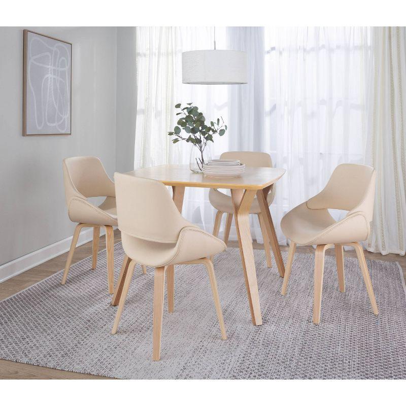 Set of 2 Fabrico Dining Chairs Natural/Cream PU - LumiSource