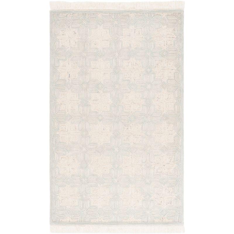 Ikat IKT805 Hand Tufted Area Rug - Ivory/Light Blue - 3'x5' - Safavieh.