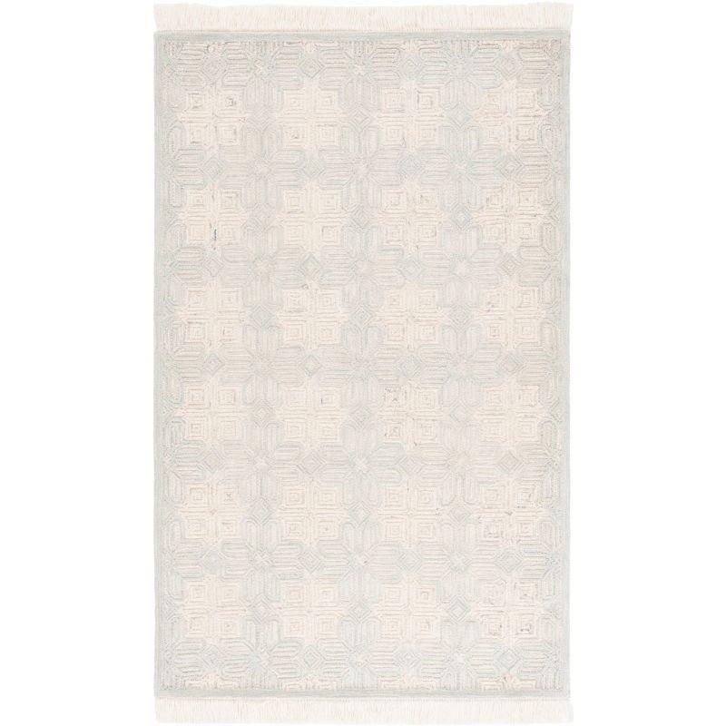 Silk Road Inspired Light Blue Hand-Tufted Wool Area Rug