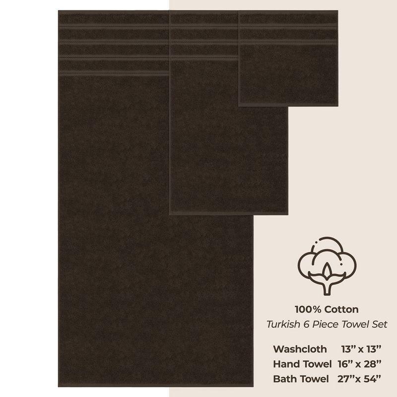 American Soft Linen Bekos 6 Piece Towel Set, 100% Cotton Bath Towel Set for Bathroom, Brown