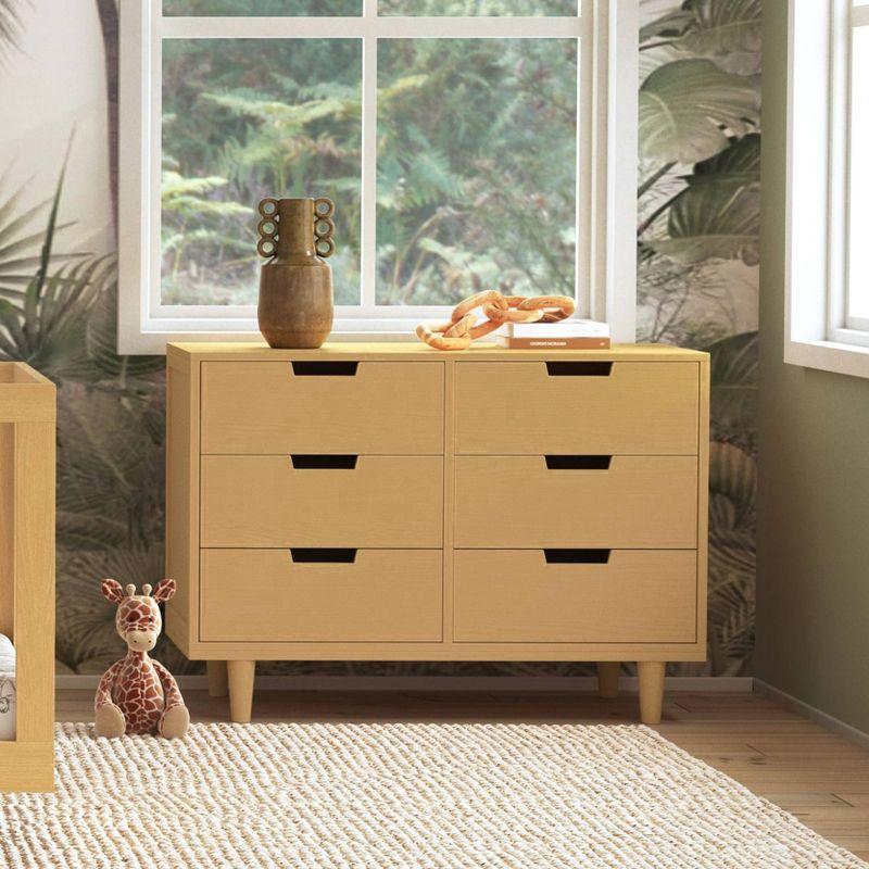 Honey Wood 6-Drawer Double Nursery Dresser