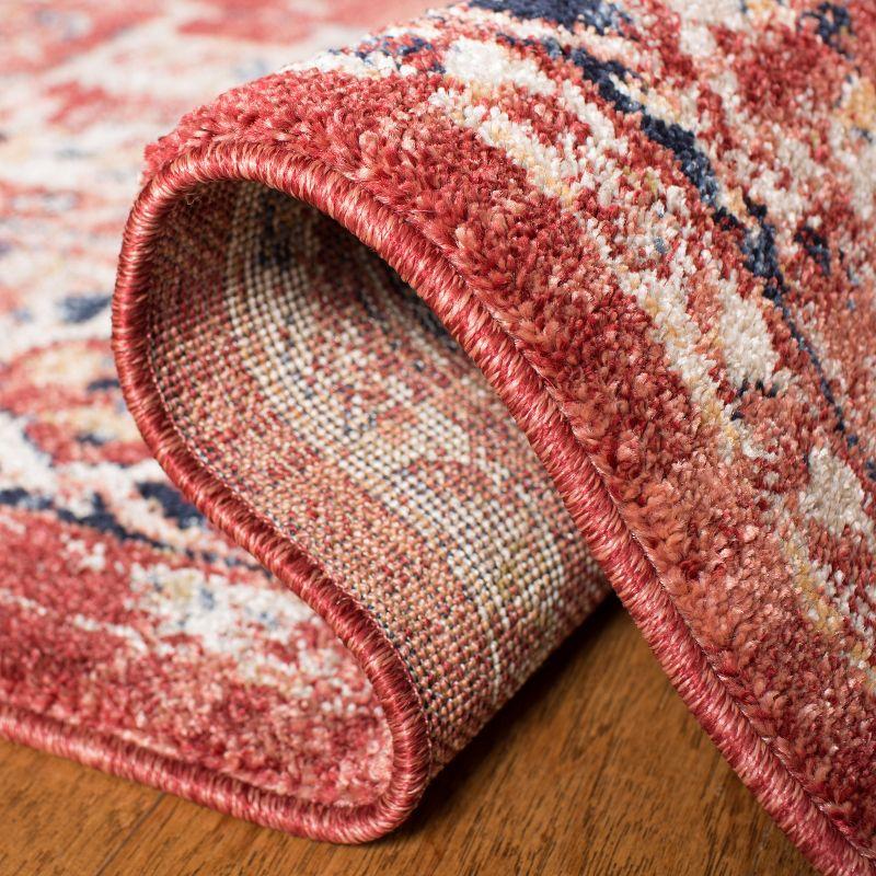 Charleston CHL411 Loomed Indoor Area Rug - Red/Ivory - 6'7"x6'7" Round - Safavieh