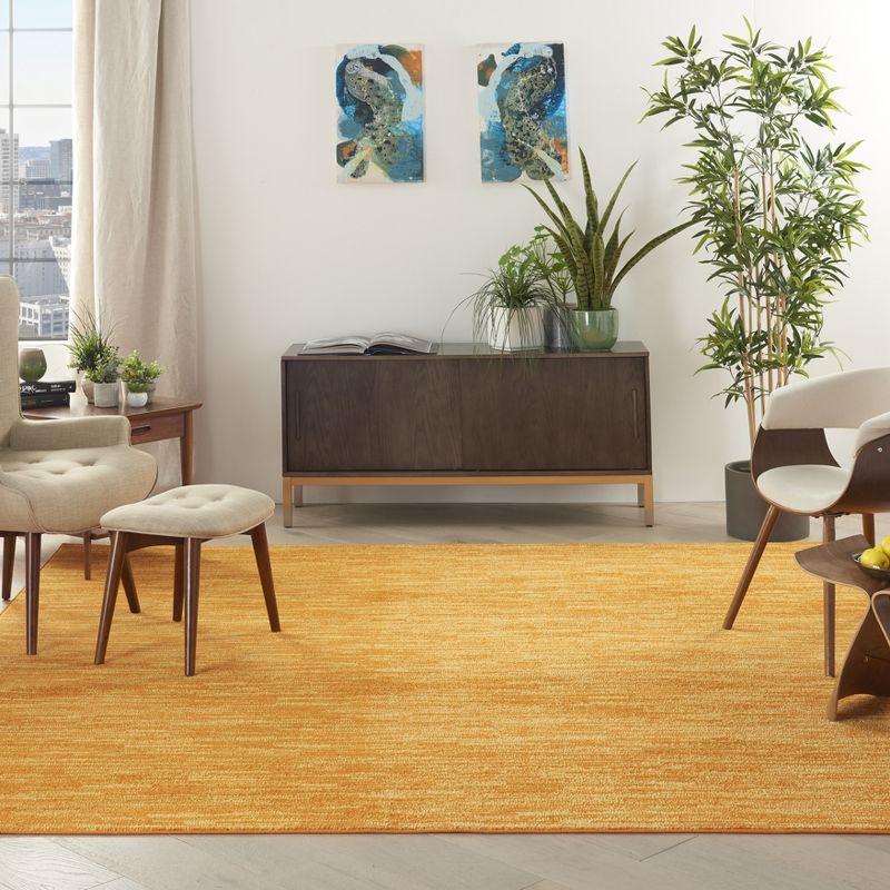 Sunburst Orange Square 7' Easy-Care Synthetic Area Rug