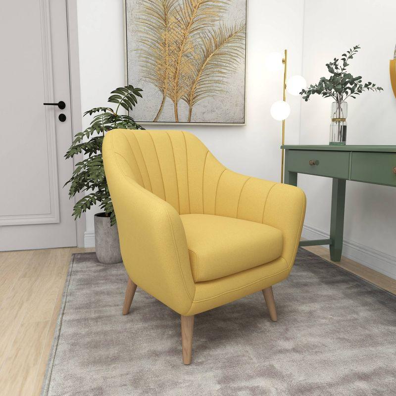 32" x 30" Modern Fabric Accent Chair Yellow - Olivia & May