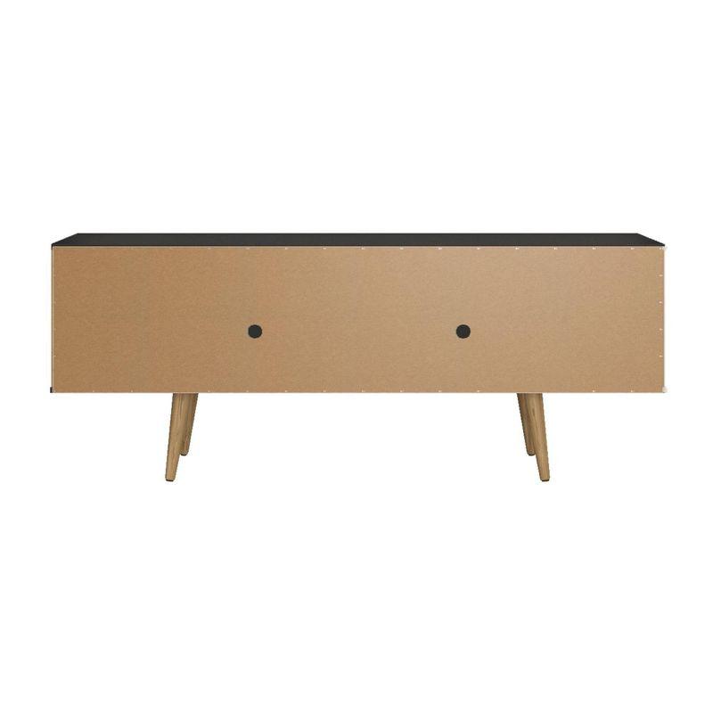 Theodore TV Stand for TVs up to 60" Black/Cinnamon - Manhattan Comfort: Entertainment Center with Cable Management