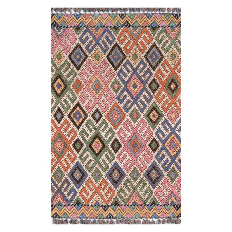 Tahoe Multicolor Geometric Tufted Wool Accent Rug