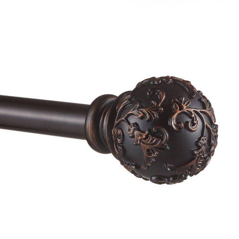 Jewett Exclusive Home Vine 1" Curtain Rod and Coordinating Finial Set, Adjustable