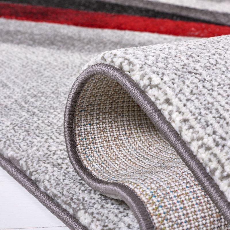 Hollywood HLW710 Machine Made Accent Rug - 2'7"x5' - Grey/Red - Safavieh