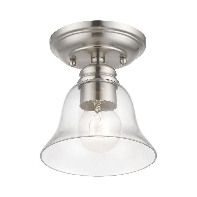 Livex Lighting Moreland 1 - Light Semi-Flush Mount in  Brushed Nickel
