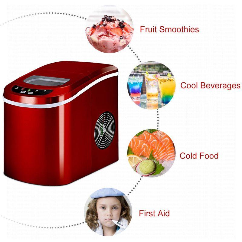 Costway Portable Compact Electric Ice Maker Machine Mini Cube 26lb/Day