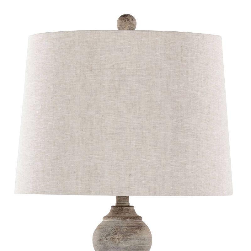 LumiSource (Set of 2) Winston 32" Farmhouse Poly Table Lamps Reclaimed Gray Polyresin with Oat Linen Shade from Grandview Gallery: UL Listed