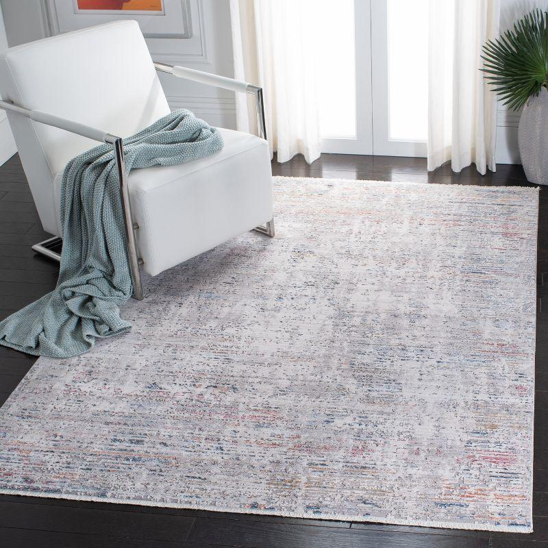 Lustrous Patina Blue and Grey Overdyed Persian Motif Rug - 54"x16"