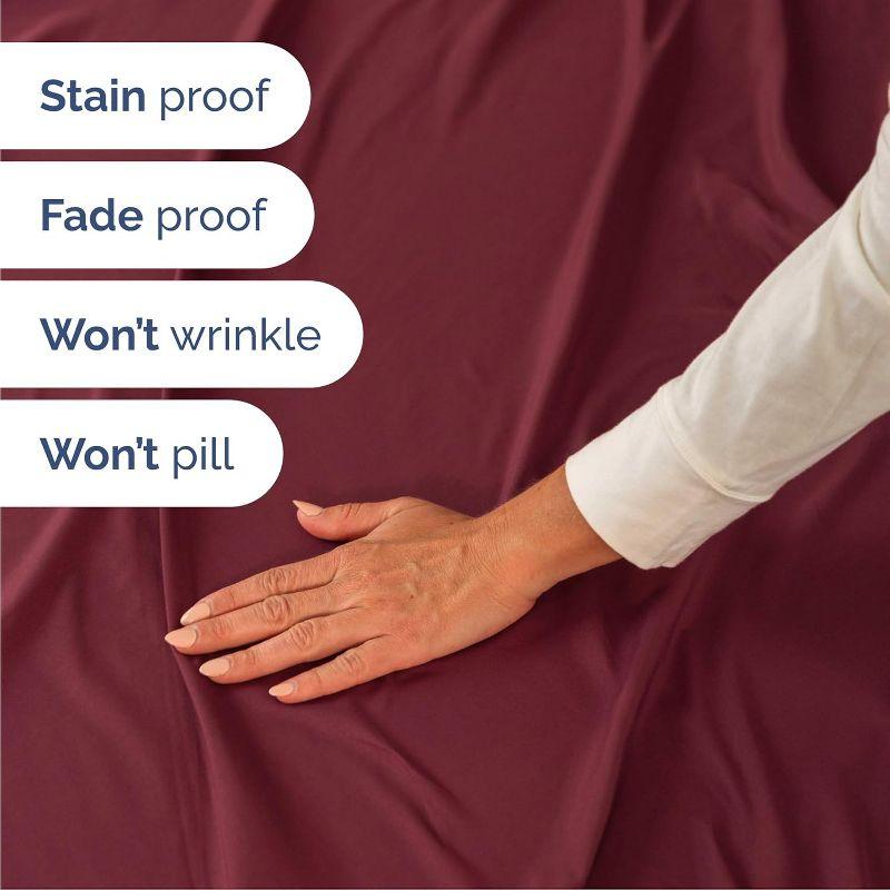 CGK Linens Luxury Soft 4 Piece Solid Bed Sheet Set - Deep Pocket Fits 8"-16" Mattresses in Burgundy, Size California King